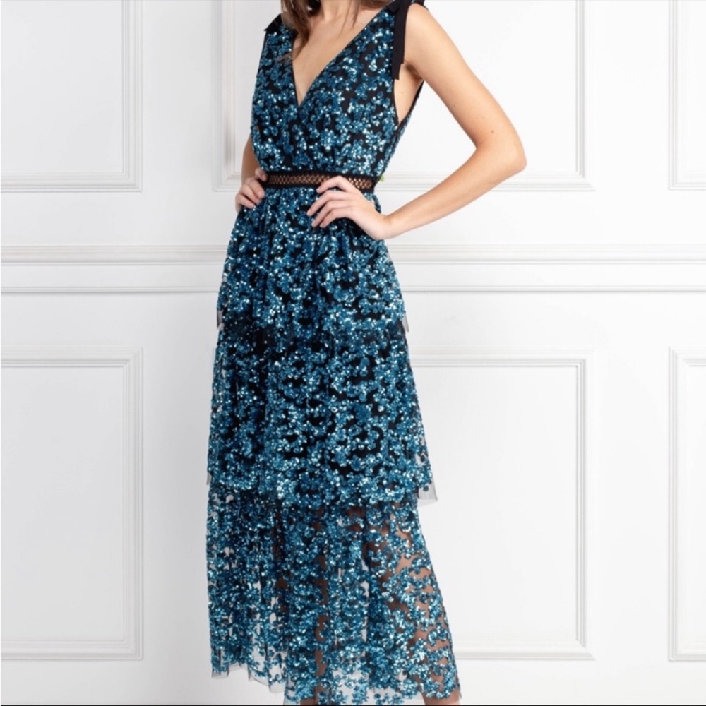 Self Portrait Sequin Tulle Dress Size 2